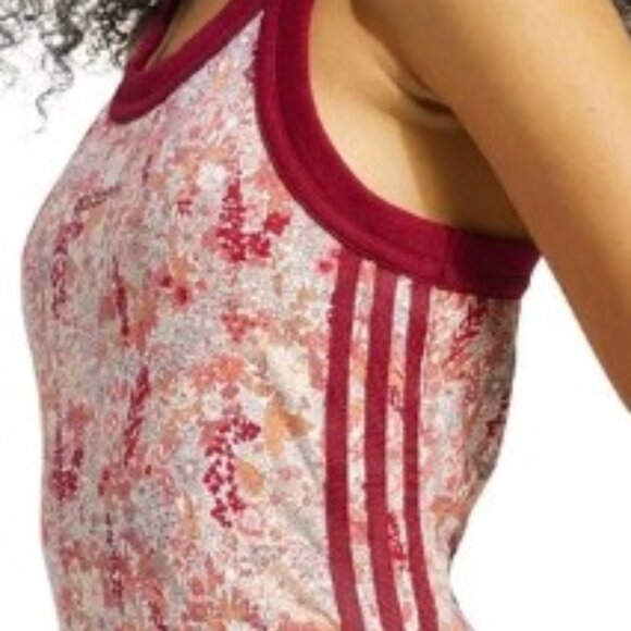 ADIDAS ORIGINALS X Liberty London Racerback Maxi Dress in Red Multi Sz MEDIUM - Picture 6 of 7